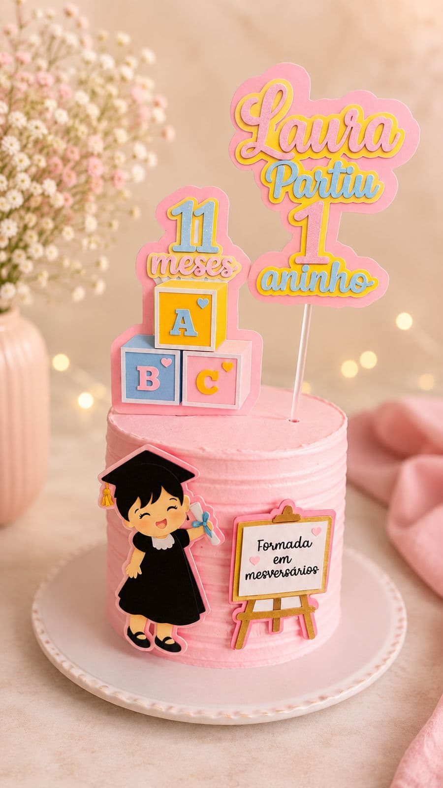 Bolo mesversário safari