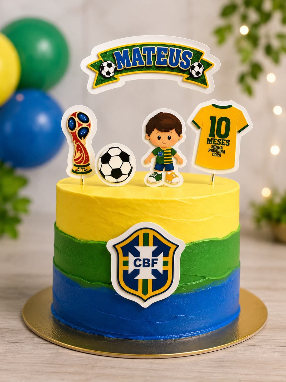Bolo Mesversário Brasil na Copa do Mundo